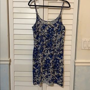 Blue floral tank top dress-Large